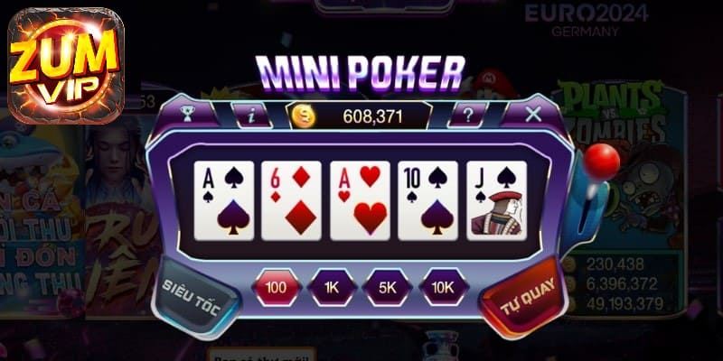 Luật chơi Mini Poker đơn giản, dễ dàng tham gia